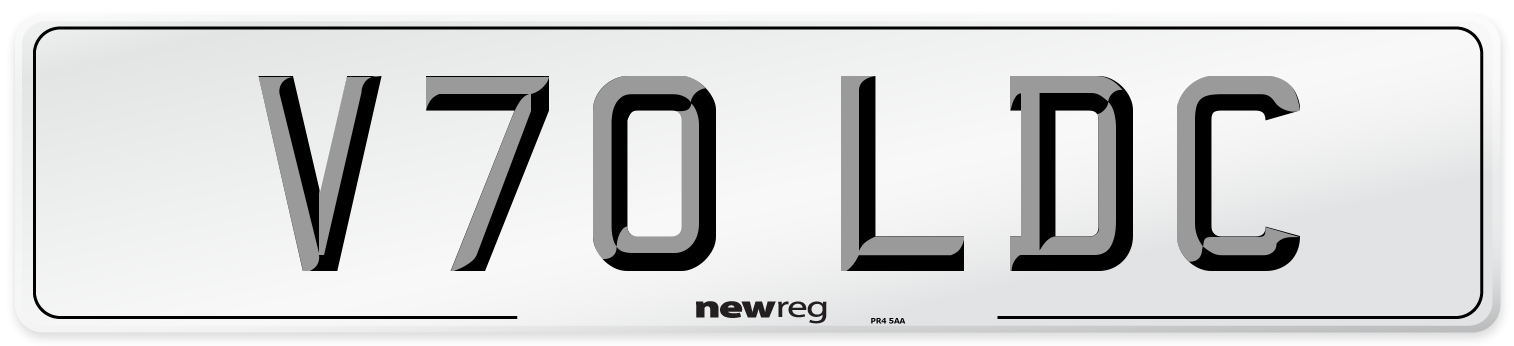 V70 LDC Number Plate from New Reg